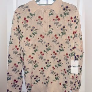 Corridor Floral Knit Long Sleeve Polo